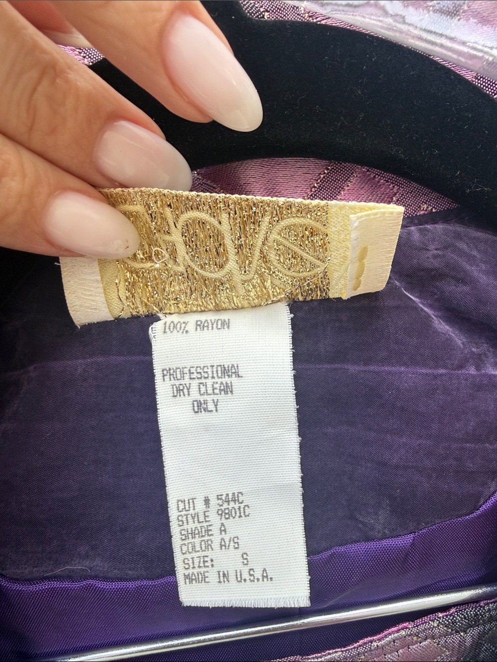 VTG Rare Cache Rainbow Purple Peplum Mugler-esque Corset Style 80s Blazer Set - Picture 8 of 8